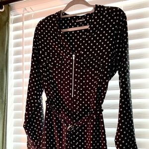 Long sleeve belted dress